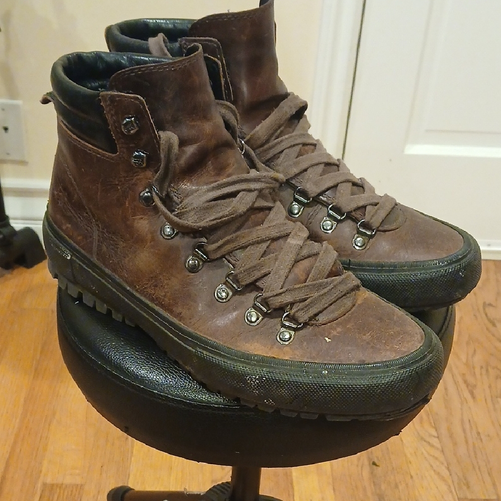 Frye Brown Leather Hiking-Style Boots